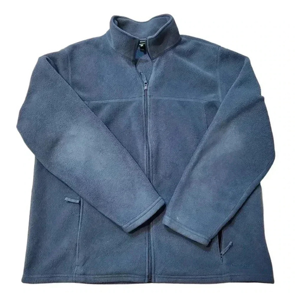 L L Bean XL Tall Full Zip Fleece Jacket Blue Gray - Picture 1 of 7